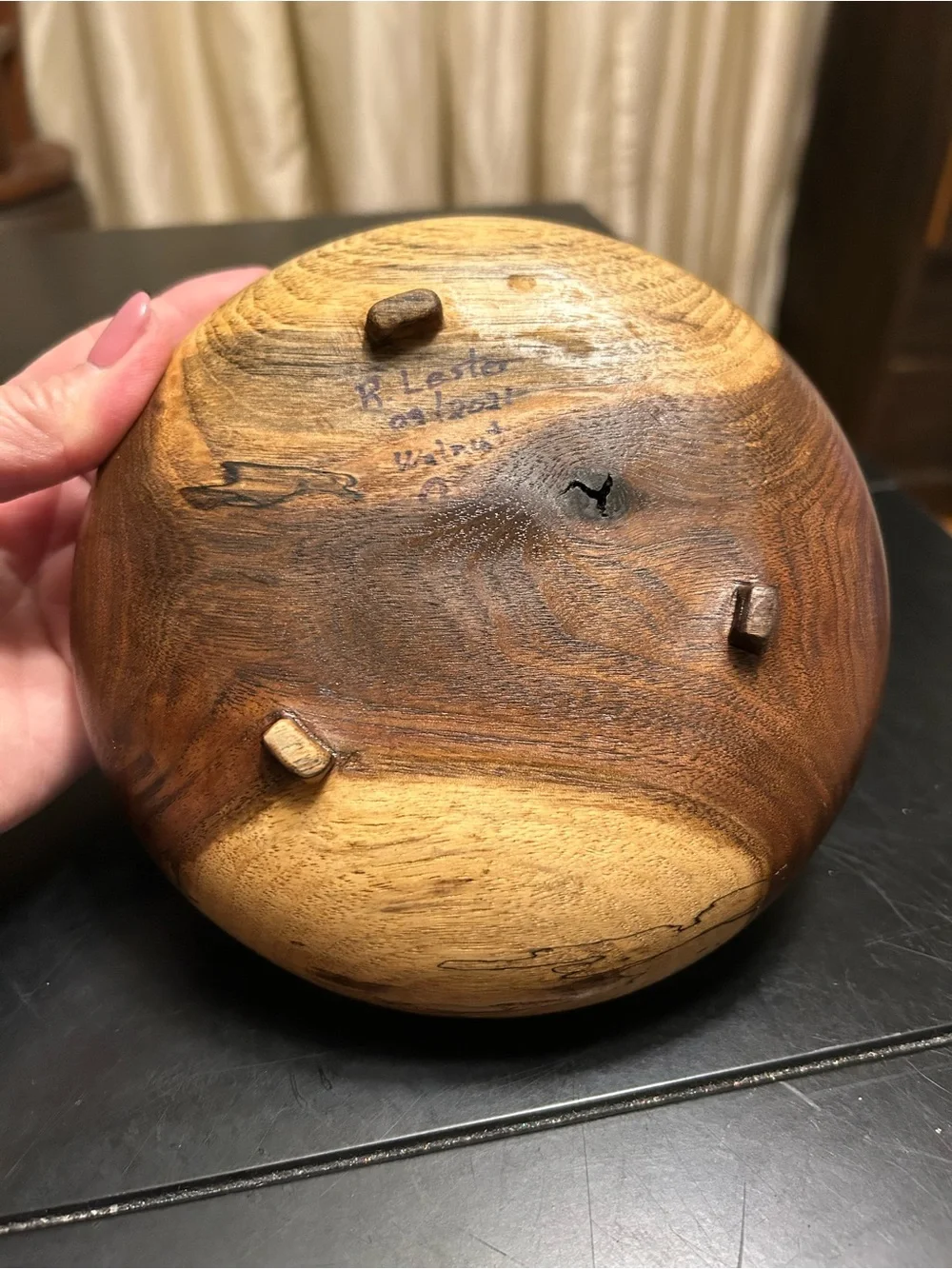 Handcrafted Walnut Wooden Serving or Decorative Bowl - Natural Brown Blend